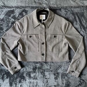 ✨Classic Black and White Houndstooth Cropped Blazer